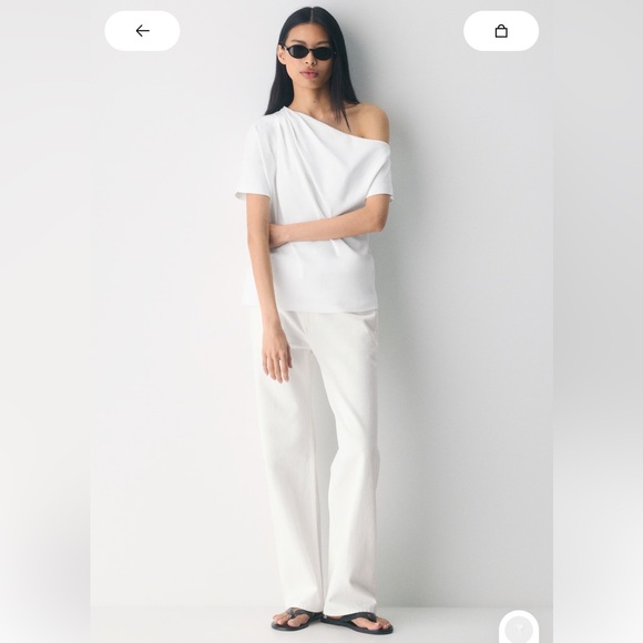 Aritzia Babaton Interlock Cotton Script Top White Size M - Picture 2 of 7